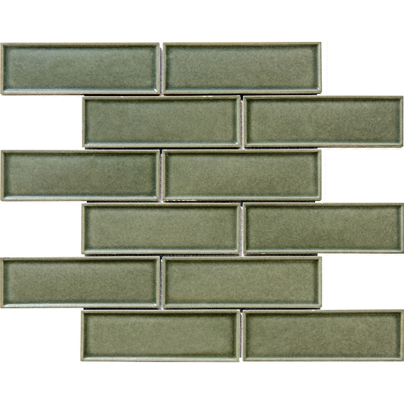 Porselen Mozaikler Bevelled Brick Serisi Yeşil CS-01-2