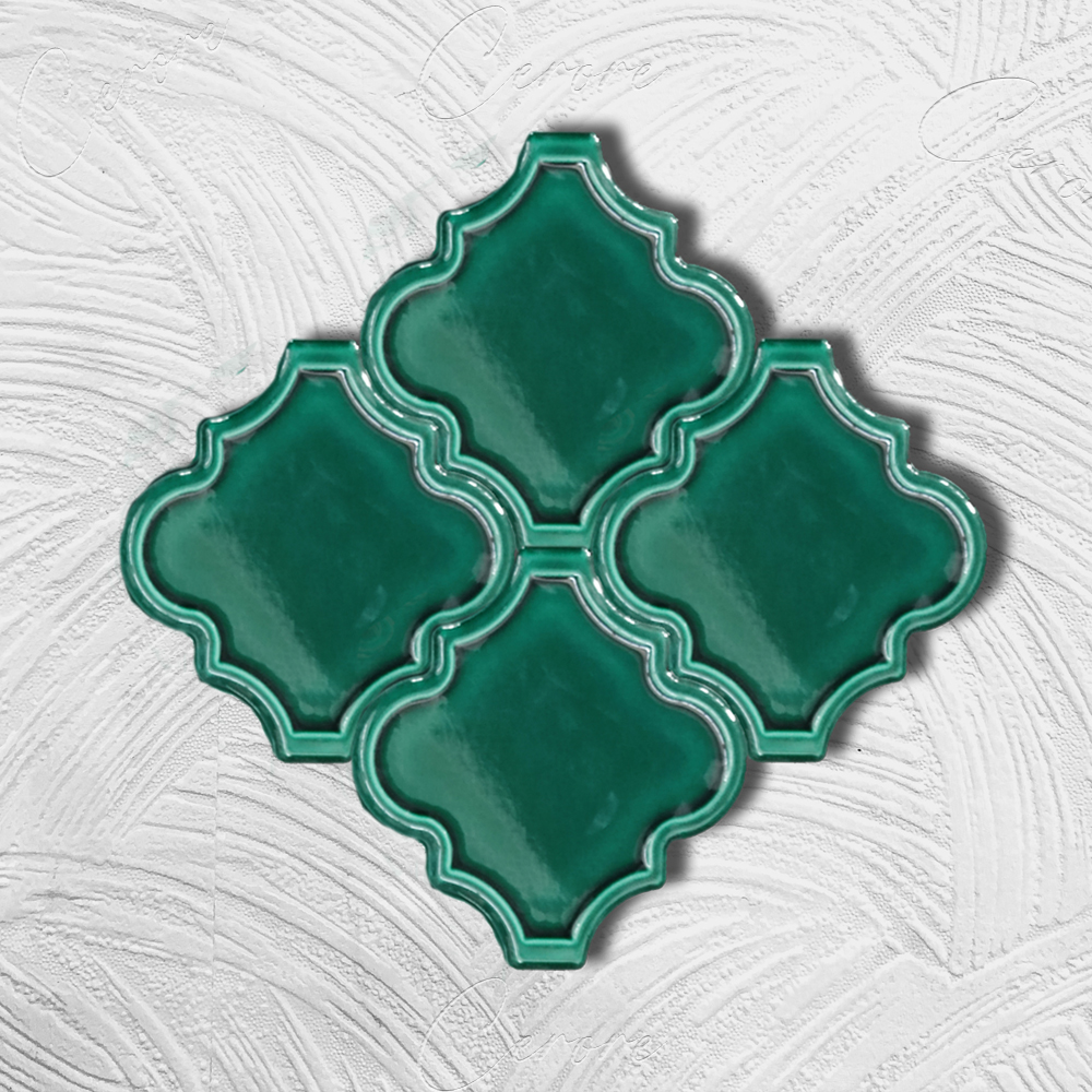 سلسلة Ottoman أخضر نقش بارز بلاط BORHOME CS-04-2