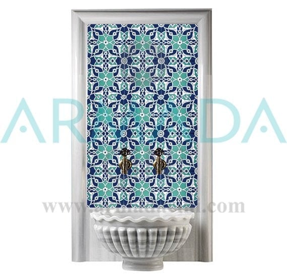 BORHOMEÇini 60x100 Cm Ac 80 Selçuklu Serigraf Türk Hamamı Pano
