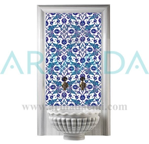 BORHOMEÇini 60x100 Cm Ac 32 Selçuklu Serigraf Türk Hamamı Pano
