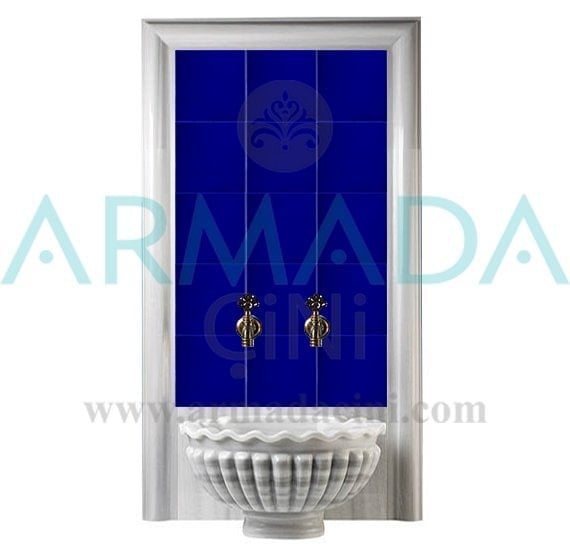 BORHOMEÇini 60x100 Cm Ac 25 Kobalt Serigraf Türk Hamamı Pano