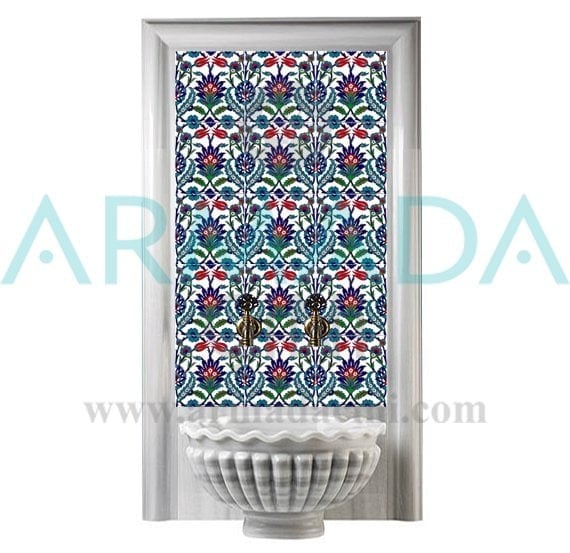 BORHOMEÇini 60x100 Cm Ac 19 Laleli Serigraf Türk Hamamı Pano