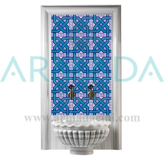 BORHOMEÇini 60x100 Cm Ac 6 Selçuklu Serigraf Türk Hamamı Pano